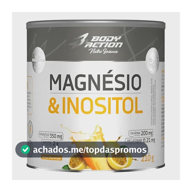 Magnésio Inositol 210g Body Action - Relaxamento Zero Açúcar