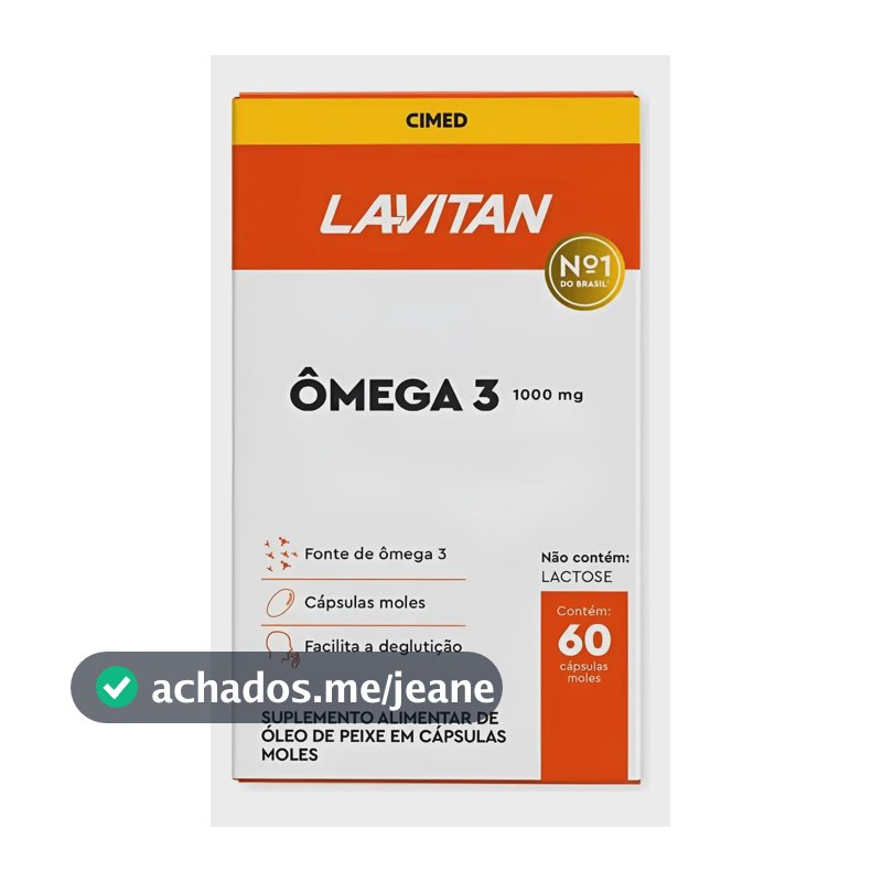 Ômega 3 Lavitan 60 Cápsulas 1000mg I Oleo De Peixe Sem Sabor
