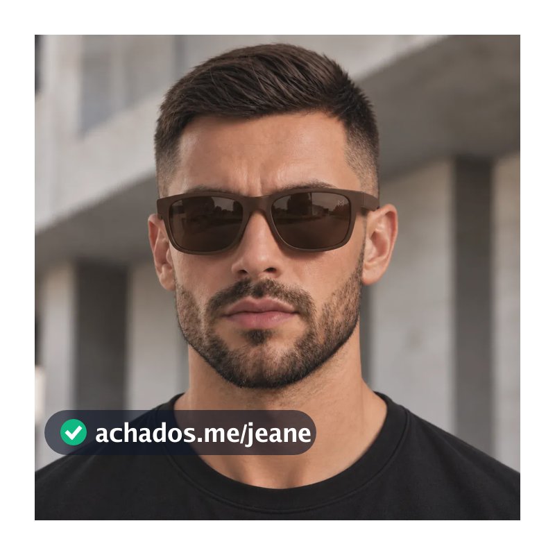 Óculos De Sol Masculino Quadrado Clássico Maya Lion Com Proteção Premium Uv400 Marrom + Case