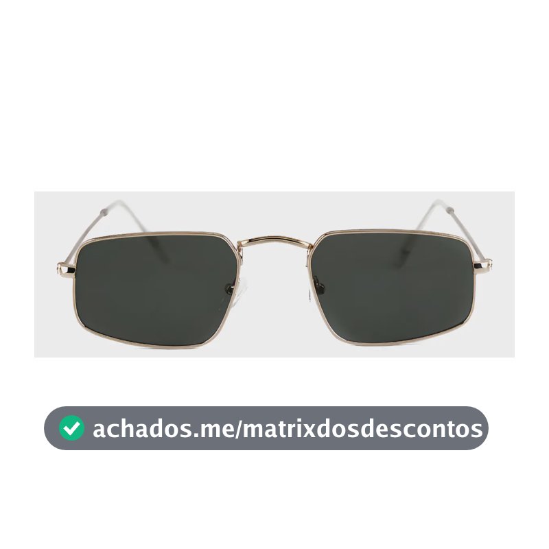 Óculos de Sol Saint Germain Hylan Geométrico para Homens e Mulheres com Lente Verde e Armação Dourada