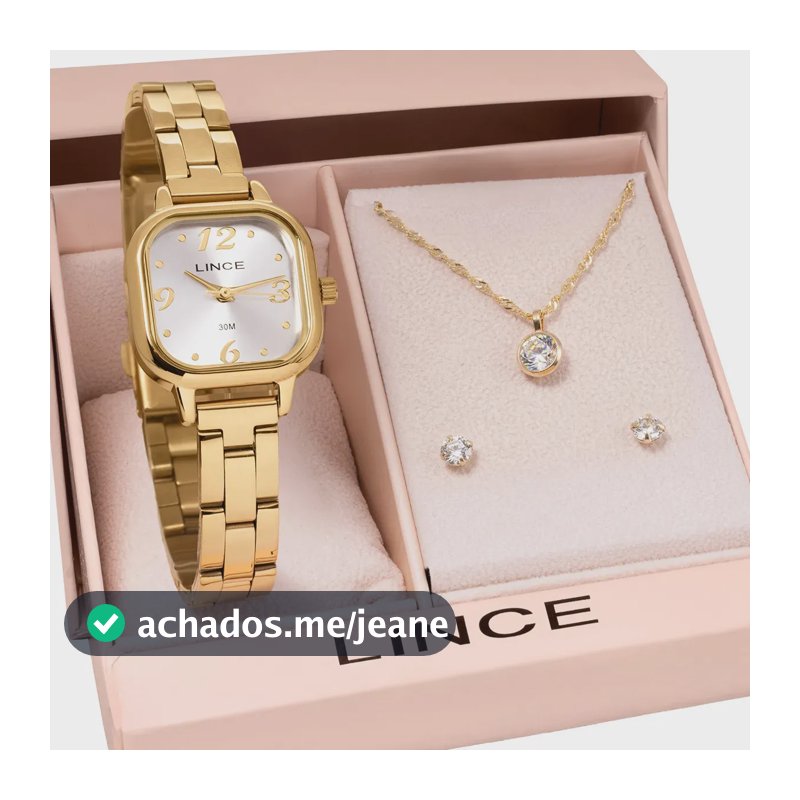 Kit Relógio Feminino Lince Com Colar E Brincos Lqgm084l23k0lvs2kx