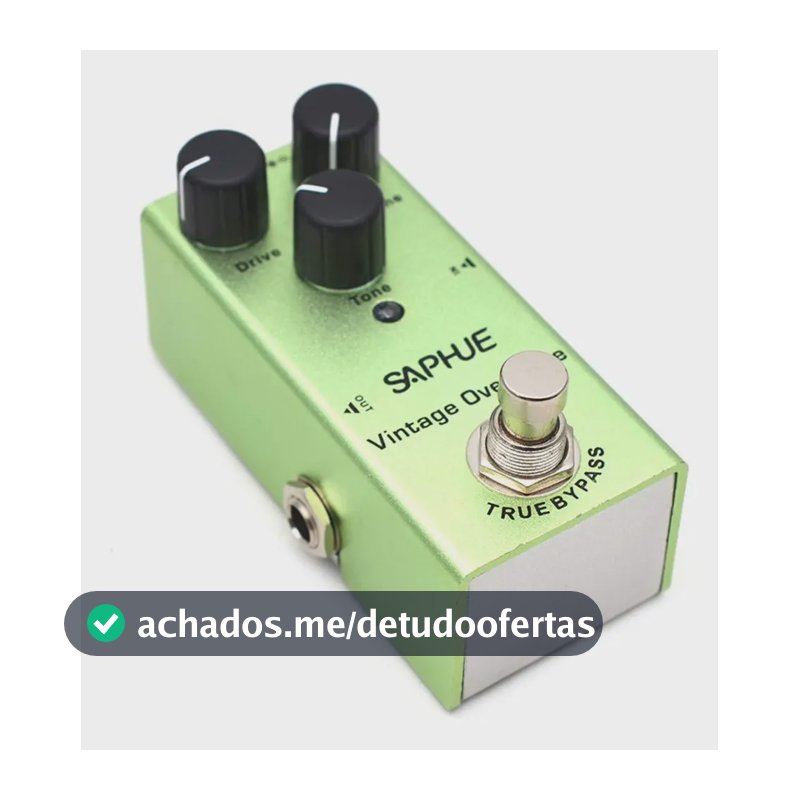 Pedal de Efeito Guitarra Saphue Overdrive Verde Claro