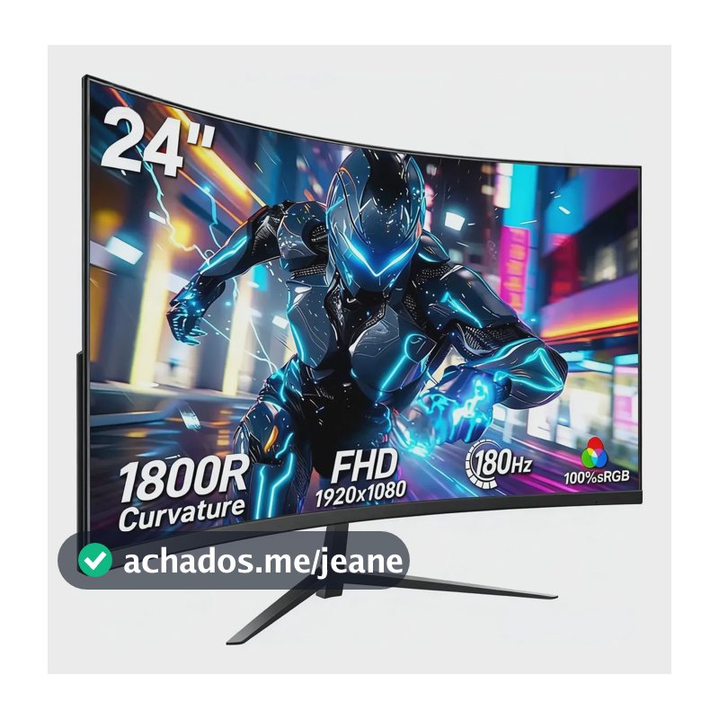 Monitor Curvo Gamer 24 Full Hd Ips 1ms 180hz Hdmi Para Pc Preto 127/220v