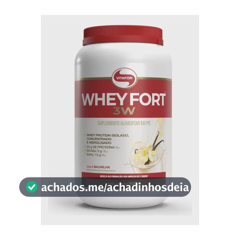 Suplemento Alimentar Whey Fort 3w 900g Vitafor Baunilha