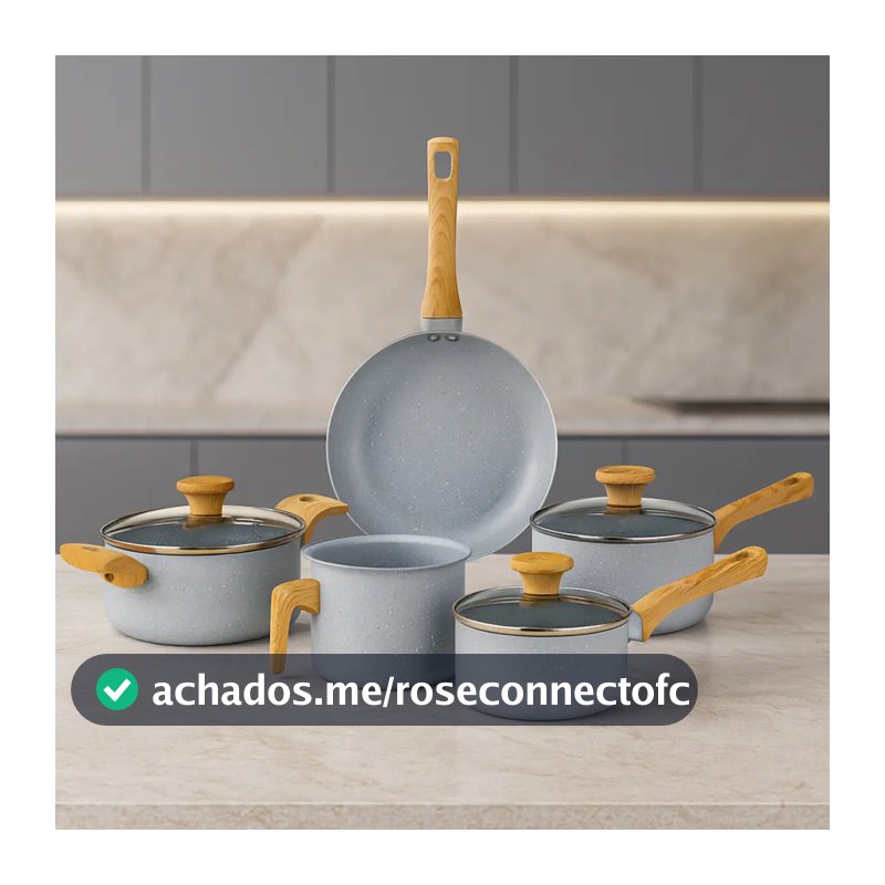Jogo de Panelas 5 Peças Antiaderente Cerâmico Grafite Mimo Style - Conjunto Completo