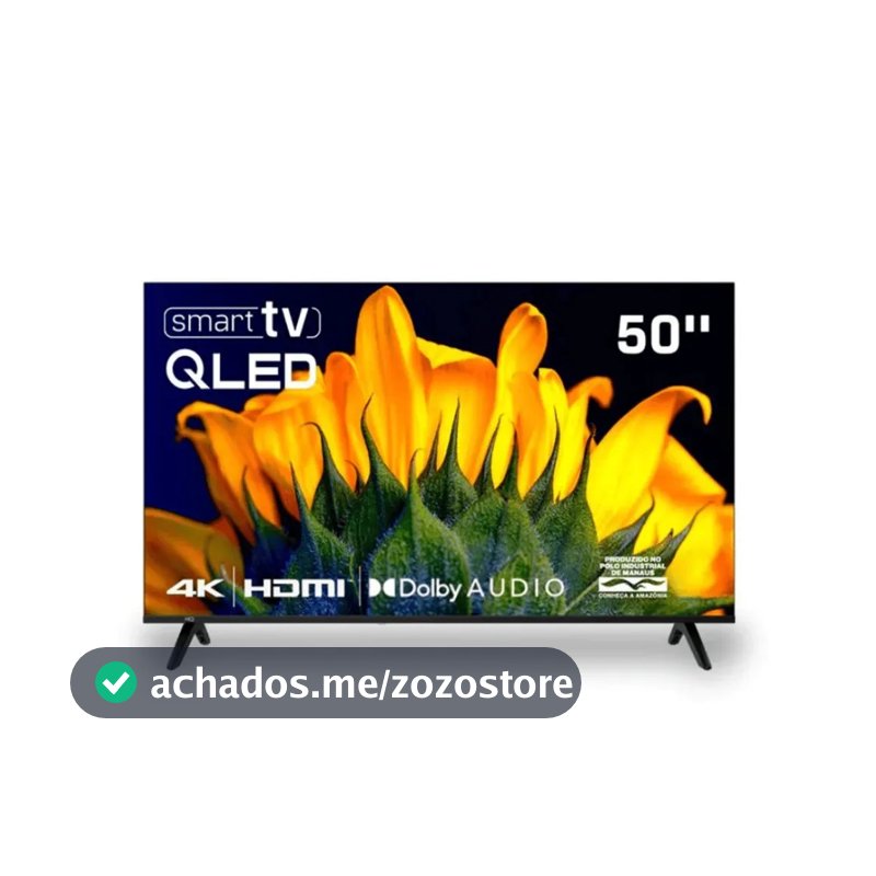 Televisão Smart Tv Hq 50 Qled, 4k Uhd, Dolby Audio, Wi-fi, Bluetooth, 3 Hdmi, 2 Usb, Netflix, Prime Video, Bivolt