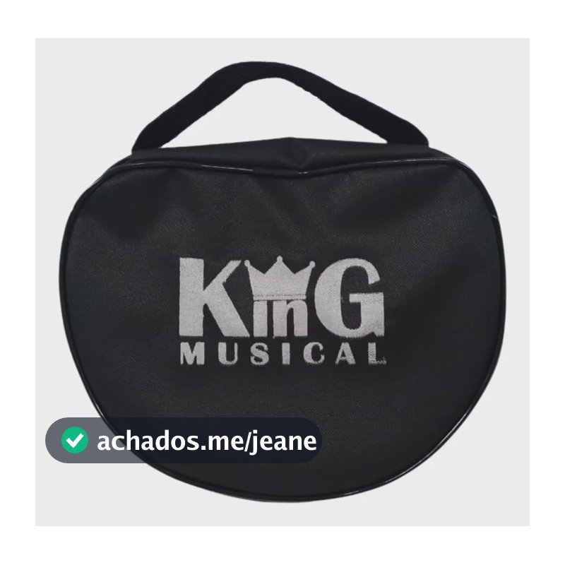Capa Para Pandeirola Meia Lua Simples Preta King Musical