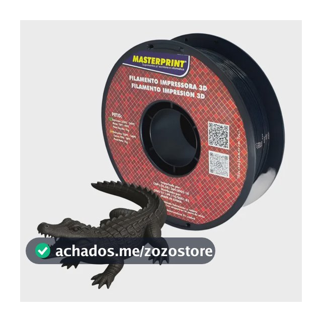 Filamento Impressora 3d Masterprint Petg 1.75mm 1kg Preto