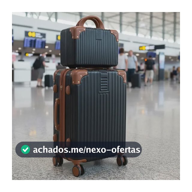 Mala De 10kg Bordo De Mão Bloguerinha Com Frasqueira Viaggio Preto Com Bege Listras