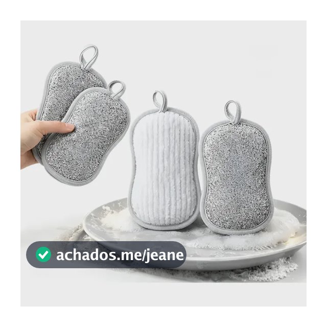 Kit 10 Esponjas Dupla Face Para Louça Cinza
