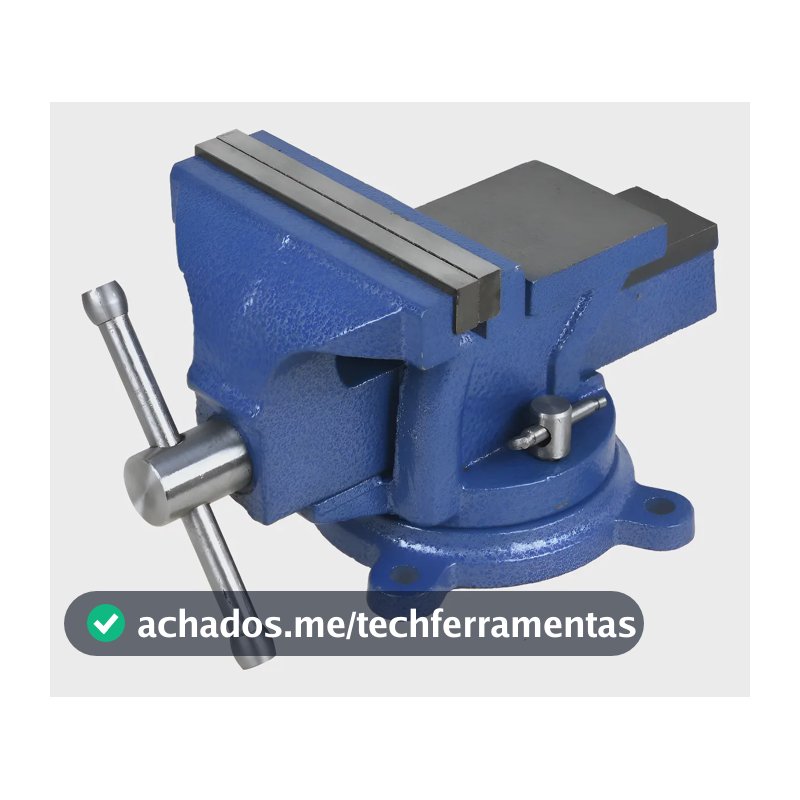 Morsa Torno De Bancada N°5 Profissional Com Mordente Fixo Azul