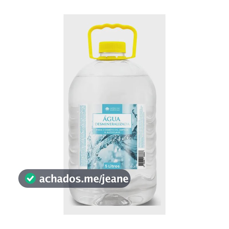 Água Desmineralizada 5l P/ Motor, Autoclave E Cosmeticos Incolor