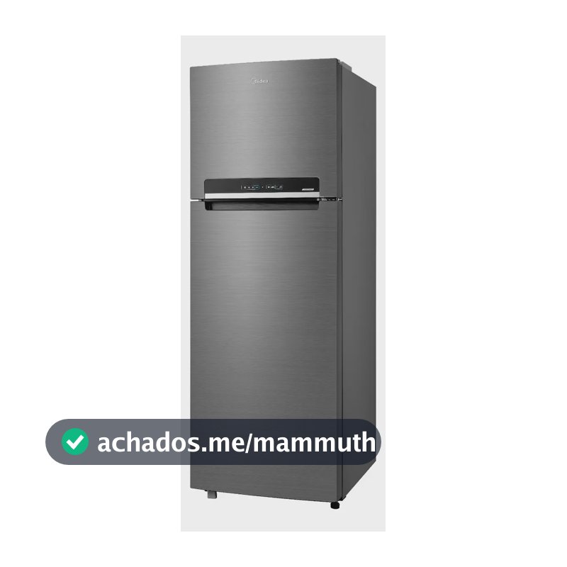 Geladeira com freezer inverter Midea Frost Free Duplex MDRT533EVD461 con capacidad de 394L inox