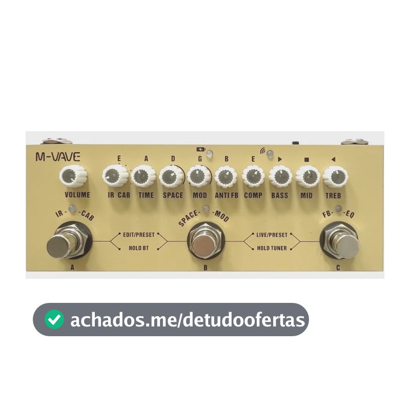 Pedal de efeito M-Vave Cube-Baby AC creme