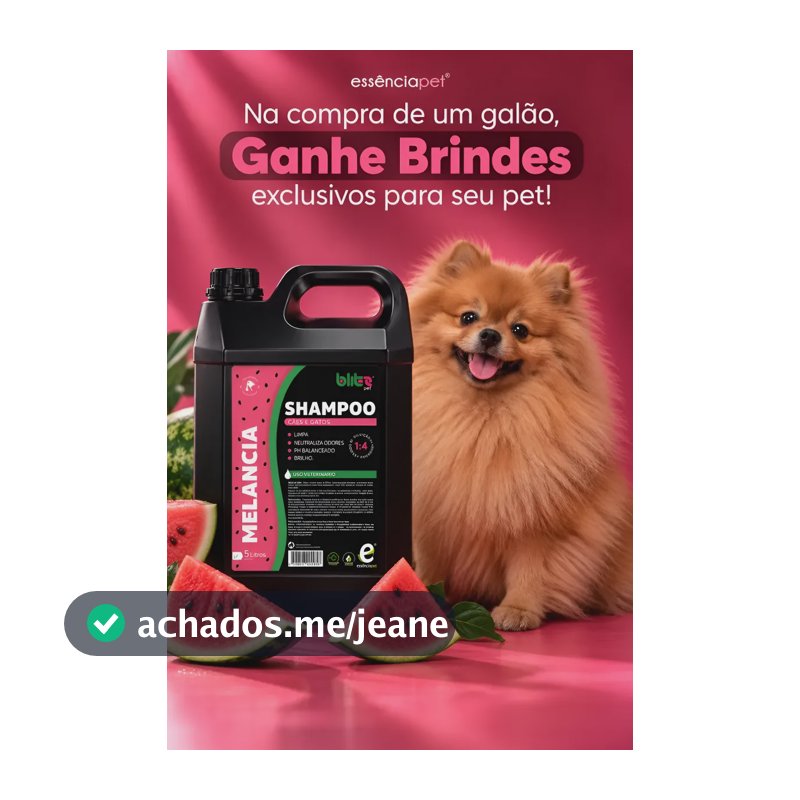 Shampoo Blitz Pet Melancia 5l Qualidade Profissional Melancia