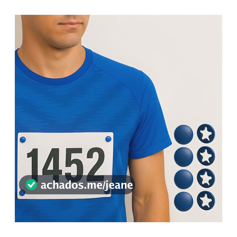 Botão Porta Número Corrida De Rua Não Fura -  Kit 4 Botões Azul