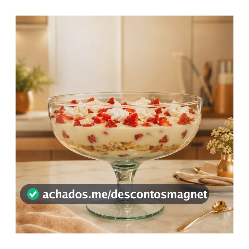 Taça De Vidro Para Sobremesa Grande Transparente Lisa 2,5l Transparente