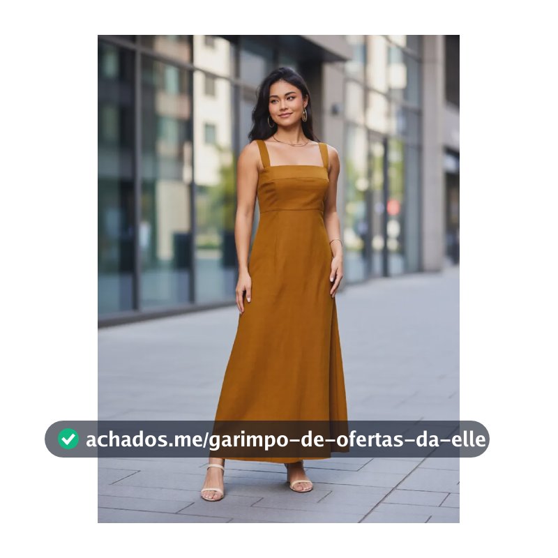 Vestido Midi Hering Alças Largas Marrom-escuro Lisa G