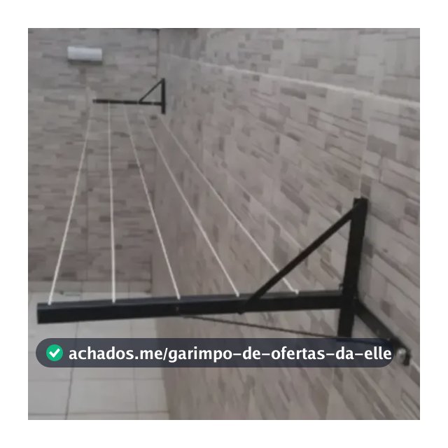 Varal De Muro Parede Retratil Reforçado  Dobrável 5 Cordas Preto