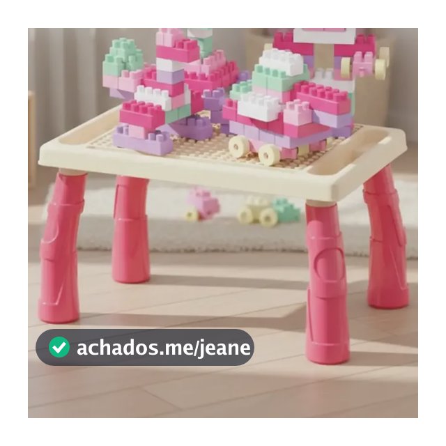 Mesa De Blocos Mesinha Atividades Infantil Didática 100peças Rosa