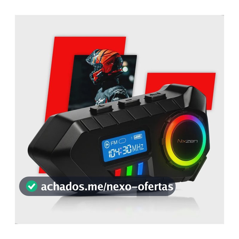 Fone De Ouvido Capacete Bluetooth Moto Comunicador Sem Fio Lançamento Com Visor Fm Microfone Rgb Headset Wireless Nixzen
