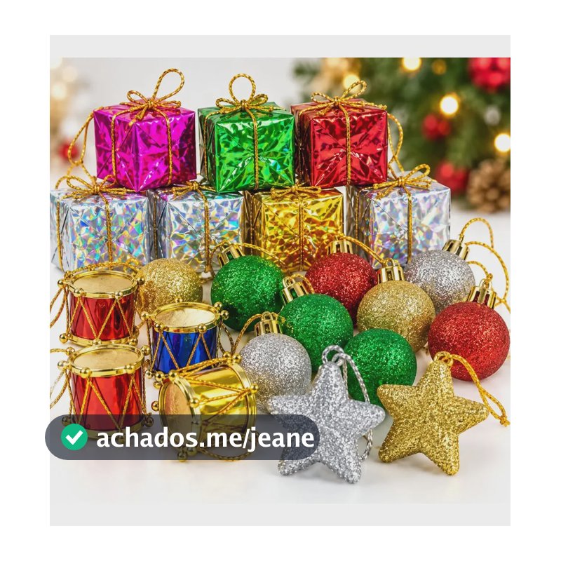 Kit Enfeites Decoração De Árvore De Natal Pendentes 38 Peças