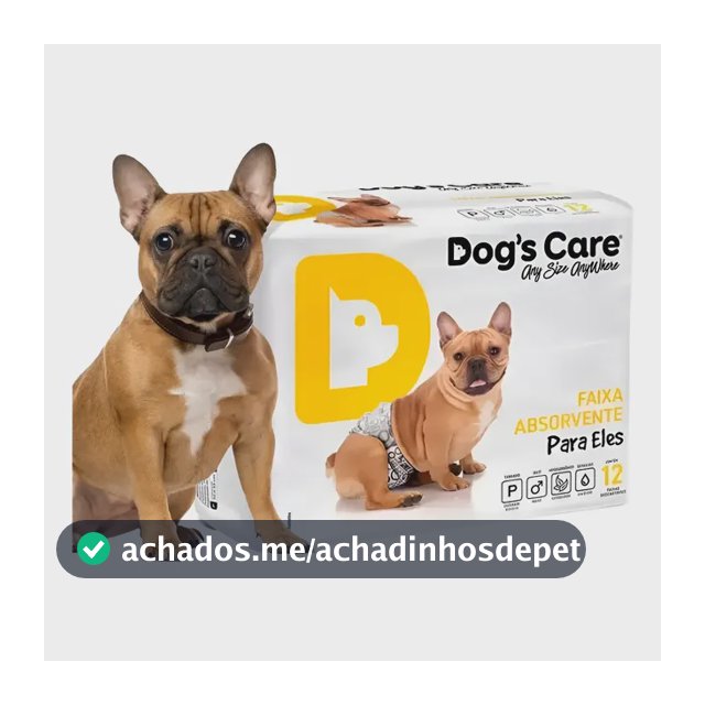 Fralda Higiênica Cachorro Macho P M - 12 Un Descartável Pets Branco M