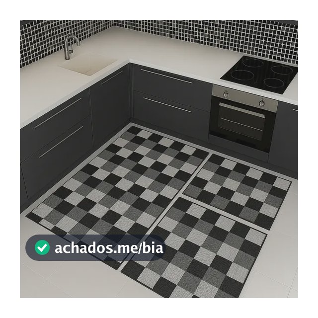 Kit 3 Peças Tapete Passadeira De Cozinha Antiderrapante Top