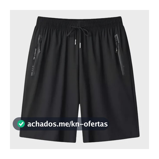 Short Masculino Bermuda Praia 2 Bolsos Zíper Secagem Rápida
