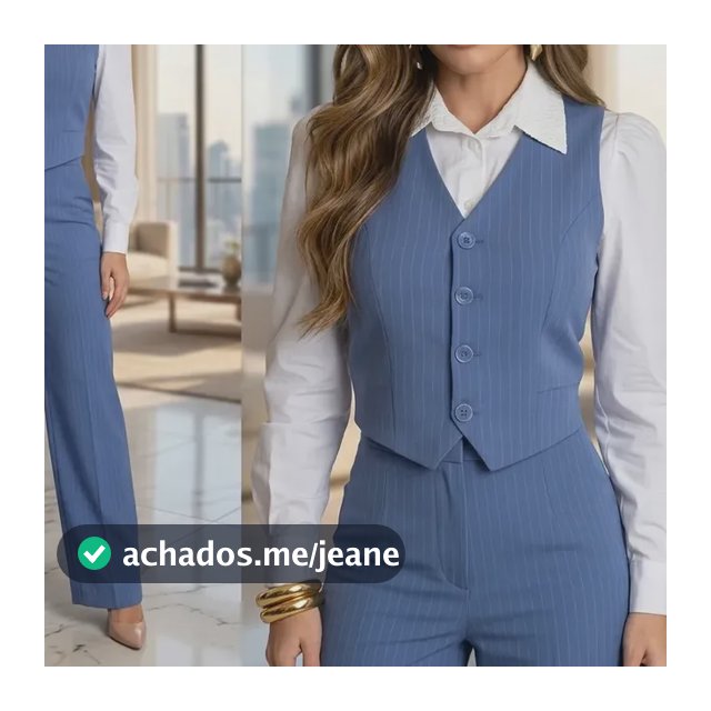 Conjunto Alfaiataria Social Risca De Giz Feminino Elegante