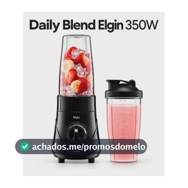 Liquidificador Portátil Daily Blend Elgin 350w 750ml Preto