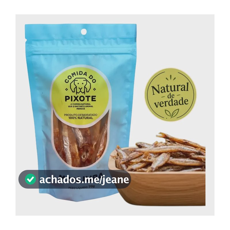Manjuba Desidratada Pixote 70g Petisco Para Cães