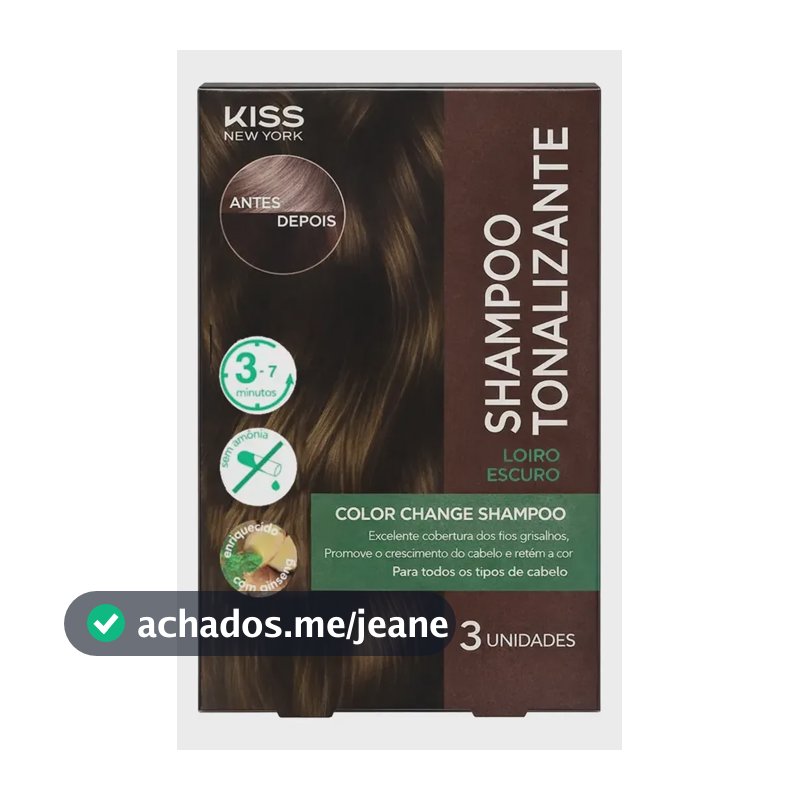Shampoo Tonalizante Kiss Color Change para Cabelo Loiro Escuro