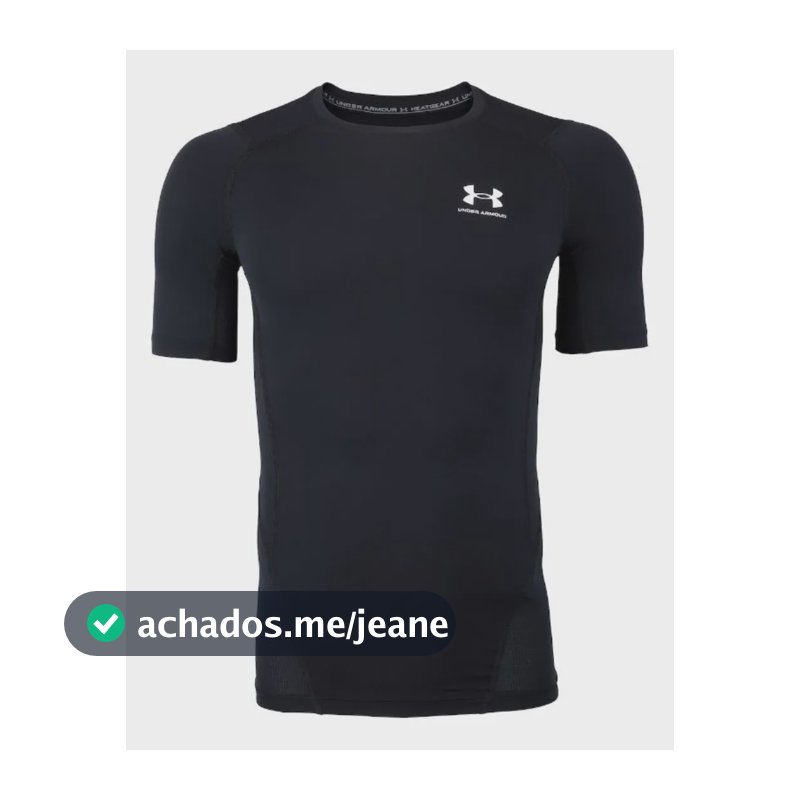 Camiseta Under Armour Heatgear Compressão Ss Preto Masculino Preto Gg