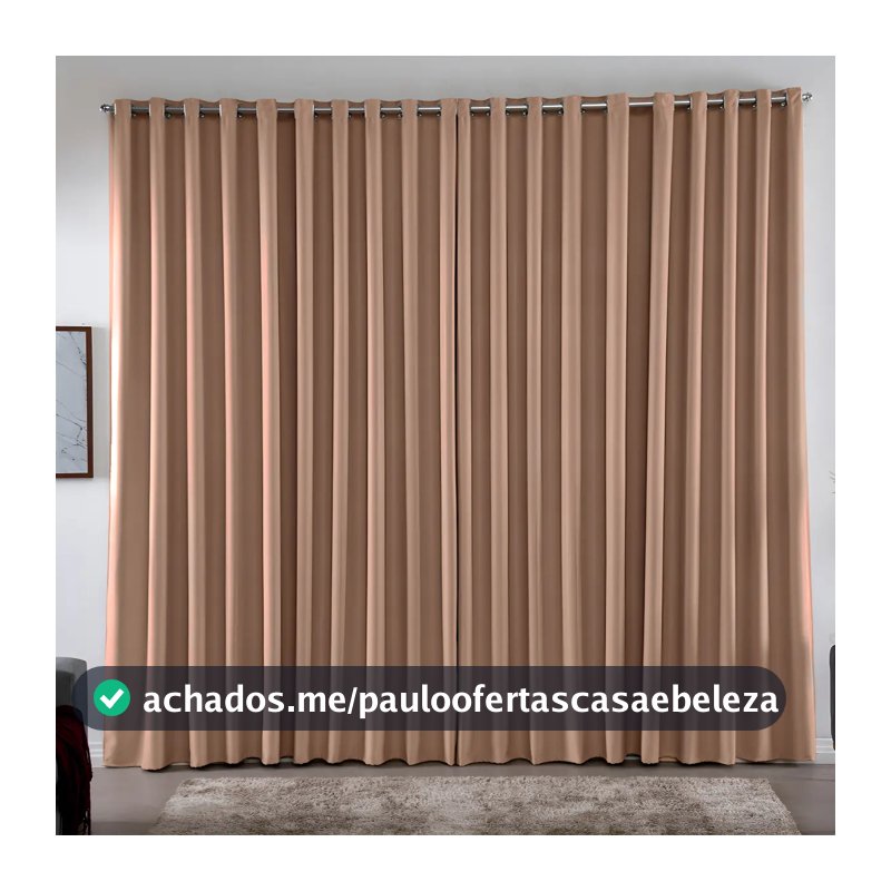 Cortina 3,00x2,80 Metros Blackout Blecaute Avelã Corta Luz Em Tecido Grosso Para Quarto E Sala Casa Laura Enxovais