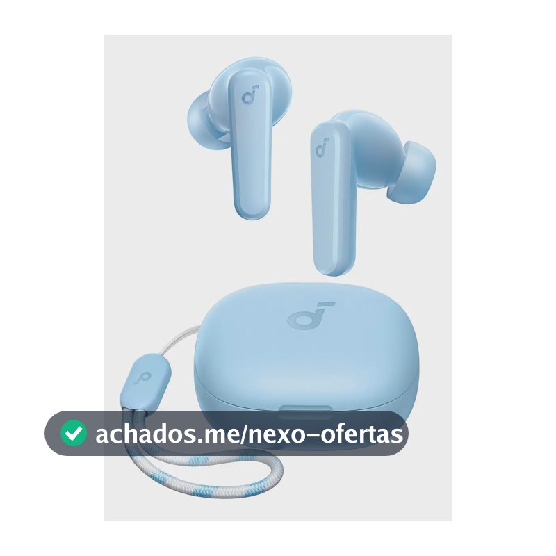 Fone De Ouvido Soundcore by Anker P20i Graves Poderosos e Impactantes Bluetooth 5.3 30H de Reprodução Resistência à Água 2 Mics IA para Chamadas Claras Personalização de Som via App Cor Azul-claro