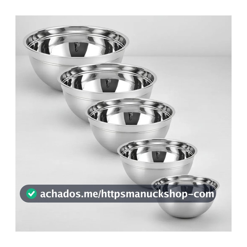Kit Com 5 Tigelas Bowls Em Aço Inox De Excelente Qualidade