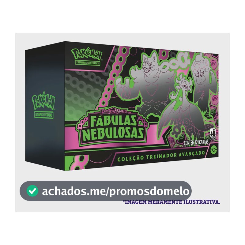 Cartas de Pokémon Box Cards Premium Treinador Avançado Copag Escarlate e Violeta Fábulas Nebulosas 121 cartas