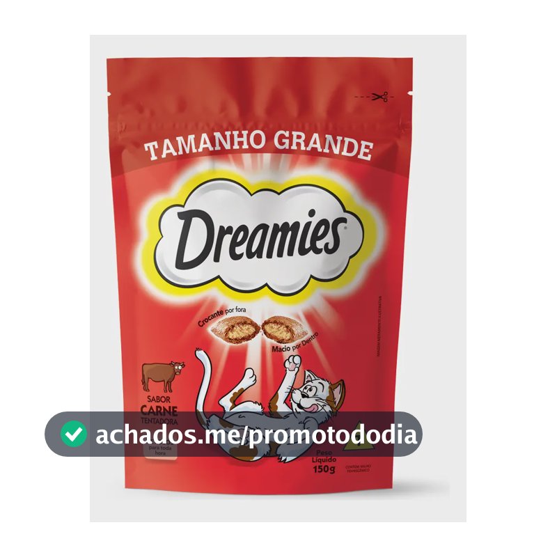 Petisco Dreamies para Gatos Adultos Sabor Carne Tentadora 150g