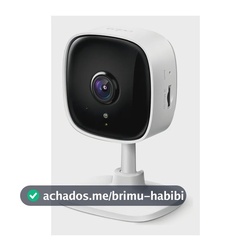 TP-Link Tapo C100 Câmera de Segurança Wi-Fi Interna Full HD 1080p, Visão Noturna até 9 m, Detecção de Movimento, Áudio Bidirecional, Alarme, ONVIF, Alexa e MicroSD até 512 GB