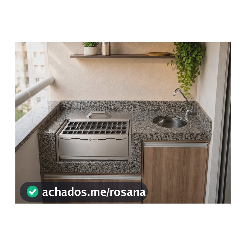 Churrasqueira A Carvão Inox Para Apartamento De Aluminínio Ecológica Sem Fumaça Ecolong Prateada MecGrill