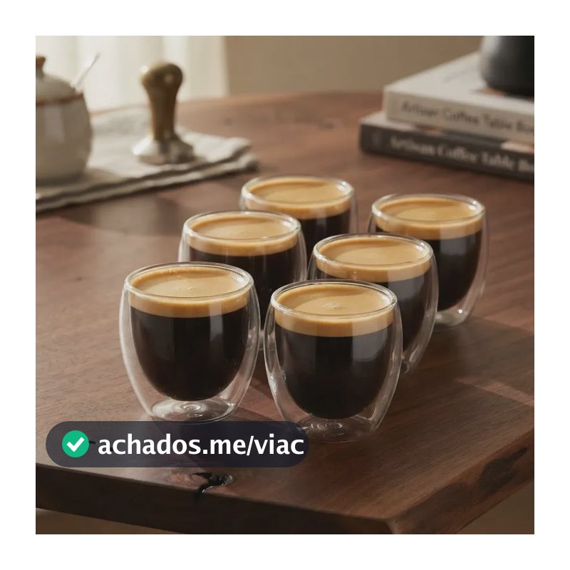 Copos De Vidro Borosilicato Duplo Nespresso 6 Unidades Cor Transparente