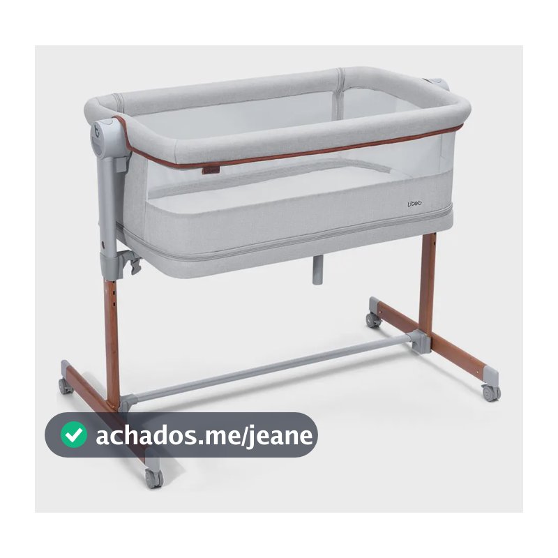 Berço E Cercado Litet Hypnos 3 Em 1 Portátil Cinza 0 A 13kg Com Berço Acoplável Co-Sleeping Ajuste De Altura E Rodinhas - BB692