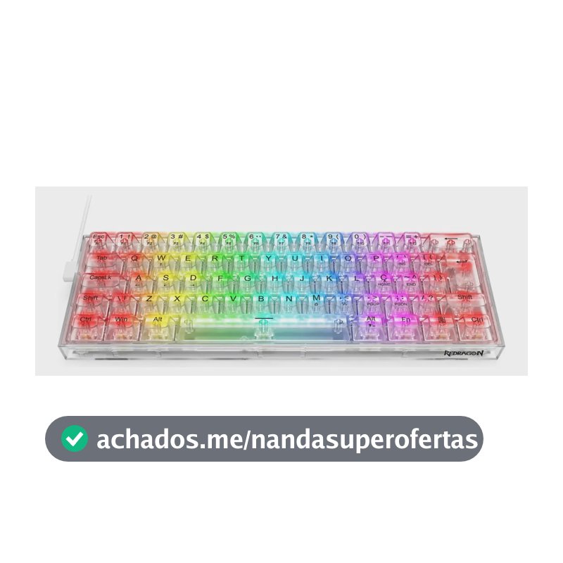 Teclado Gamer Redragon Fizz Rgb Crystal Switch Crystal Branco Português Brasil