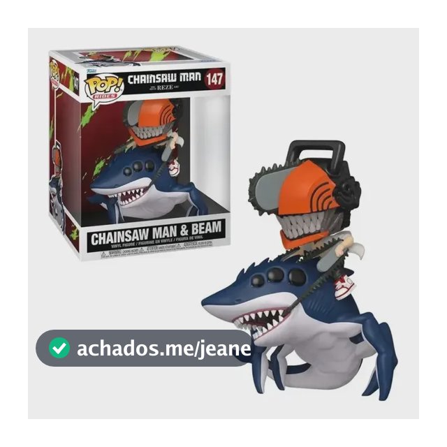 Funko 147 Pop! Ride Deluxe Chainsaw Man E Beam +3 Anos Vinil