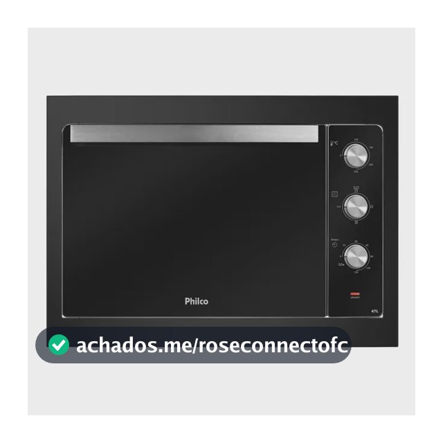 Forno Elétrico De Embutir Philco 47l, 2 Resistências, Multifunções, Preto Pfe47a