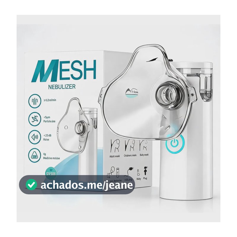 Nebulizador Portátil Recarregável Silencioso Infantil Adulto Branco 127/220v