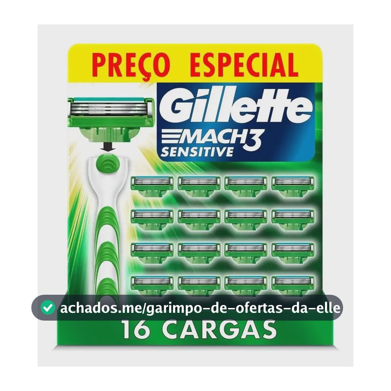 Carga Para Lâmina De Barbear Gillette Mach3 Sensitive 16 Und