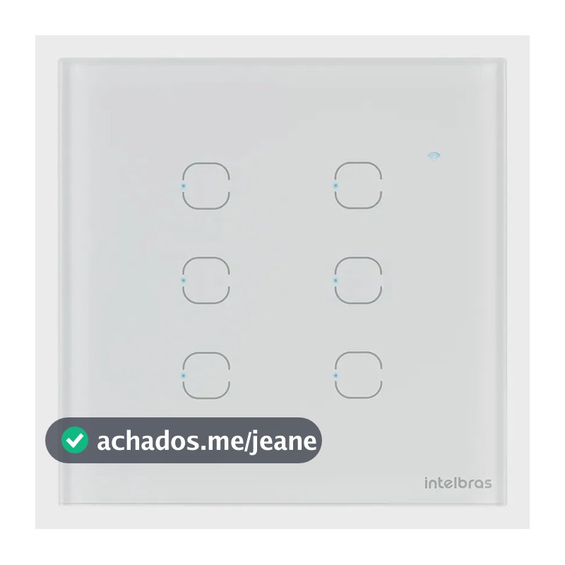 Interruptor Inteligente Touch WI-FI 6 Teclas EIW 1006 Branco Intelbras