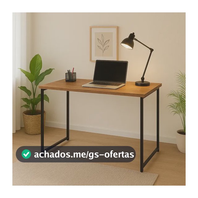 Escrivaninha Industrial 90cm Mesa Estudo Aparador  Aço Mdf
